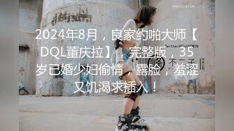 2024年8月，良家约啪大师【DQL董庆拉】，完整版，35岁已婚少妇偷情，露脸，羞涩又饥渴求插入！