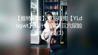 【推特网黄】短发母狗【YLdogwt】乳汁3P深渊巨穴尿脸狗链调教 (1)